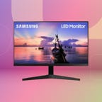 samsung-27-t350-series-monitor against colorful gradient background