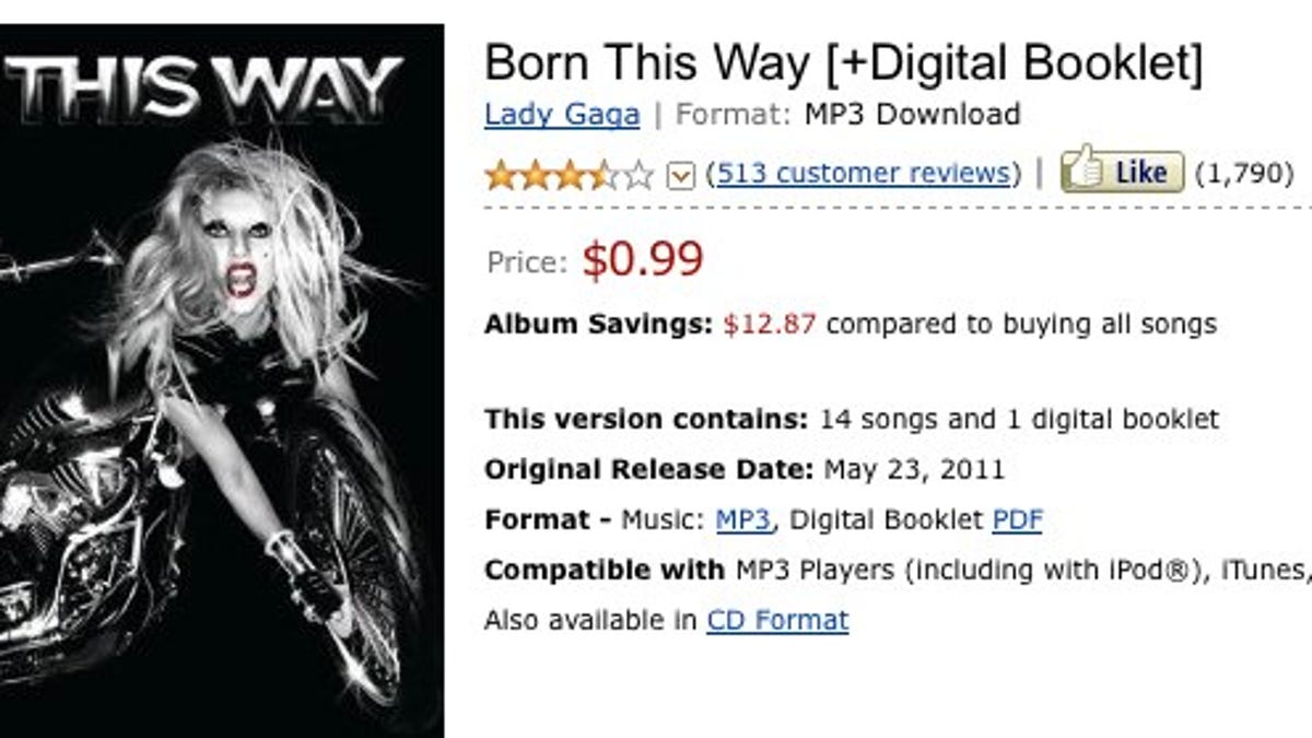 Amazon is selling Lady Gaga&apos;s new album for 99 cents again.