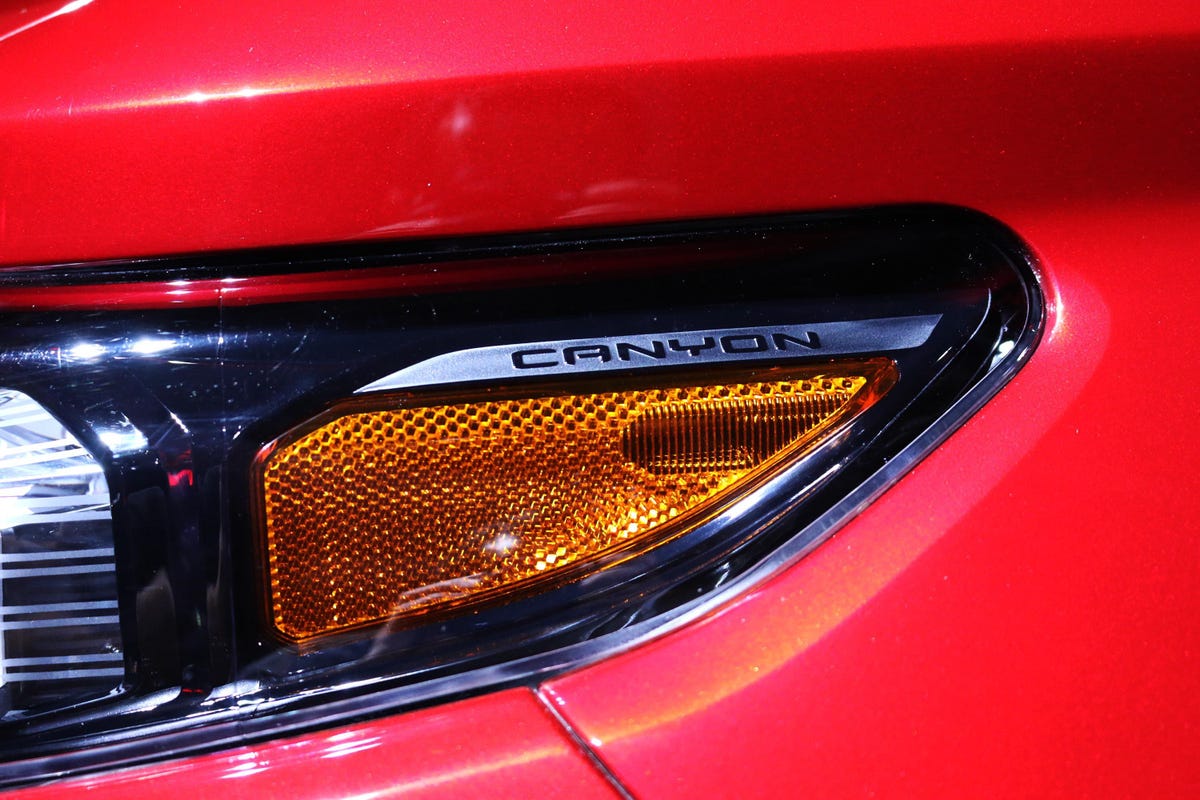 2023 GMC Canyon AT4X Edition 1 headlight detail at private preview