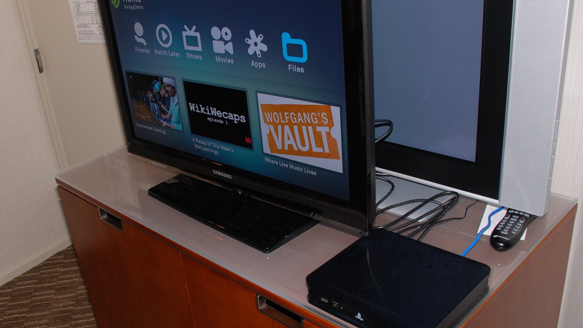 The demo of the Iomega TV with Boxee + Storage HD media player/NAS server.