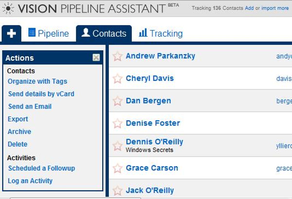 Vision Pipeline Assistant contact-management service