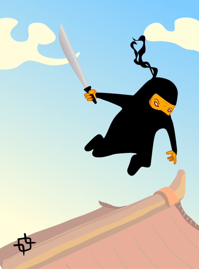 Ninja falling from above