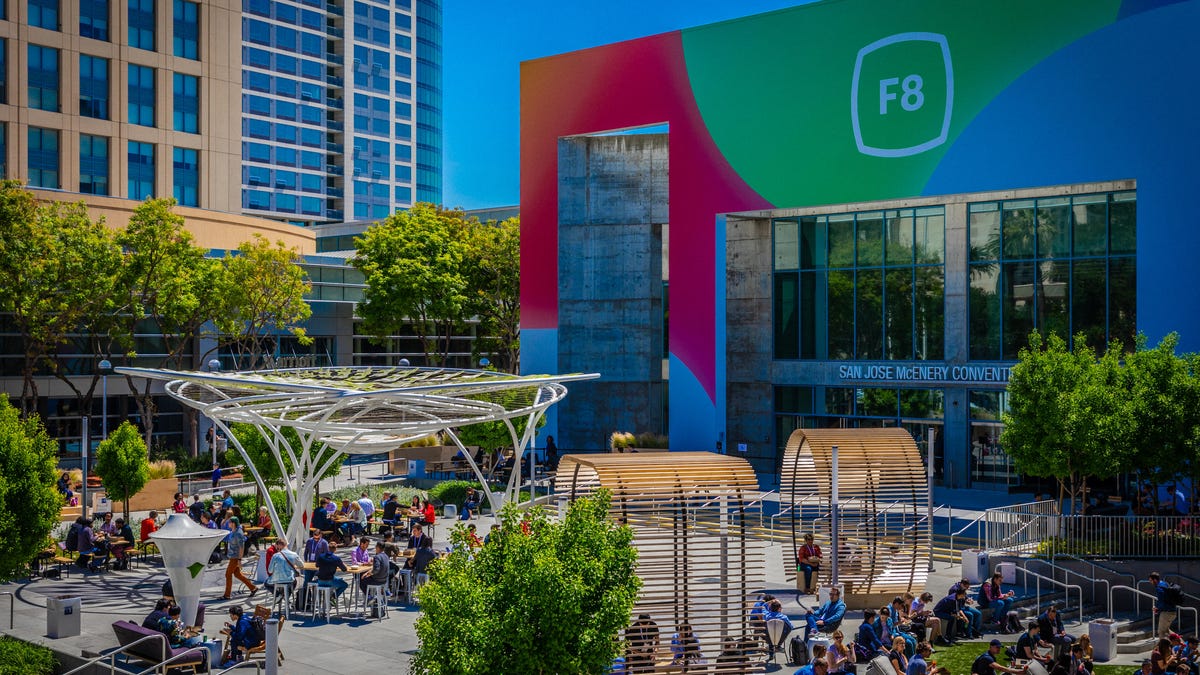 The scene outside Facebook's F8 conference