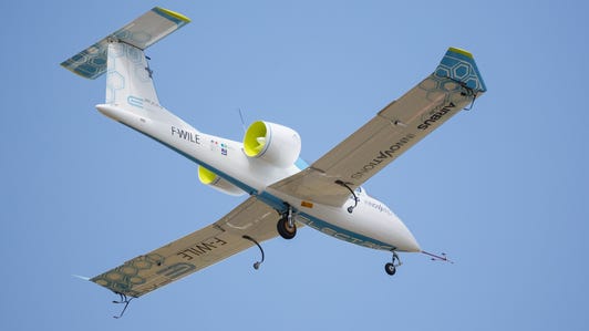Airbus plans to sell its all-electric E-Fan in 2017 as a training plane. Its engine has 60kW of power, and it'll fly for one hour with 15 minutes after that in reserve.