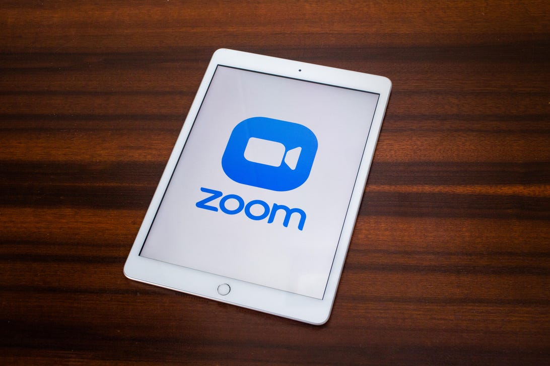 Zoom logo on an iPad