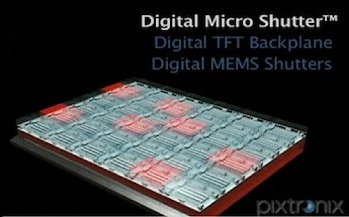 Pixtronix's MEMS technology uses microelectromechanical 'shutters' and delivers lower power consumption