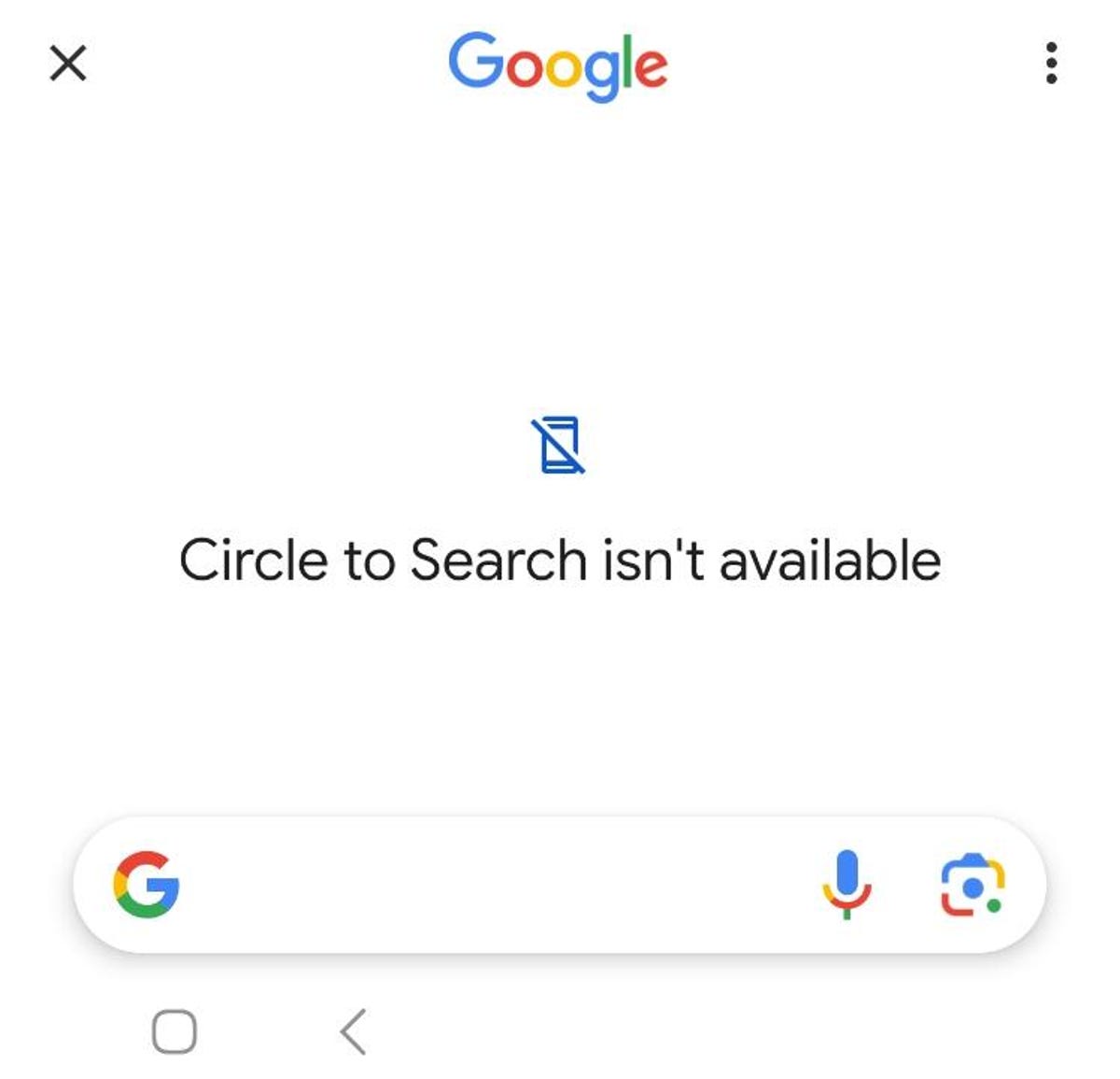A screenshot showing the Google search bar