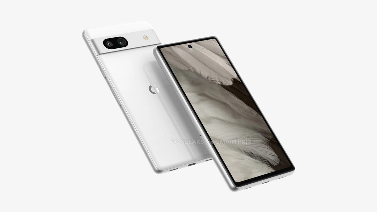 Renders of the Google Pixel 7A based on leaked data