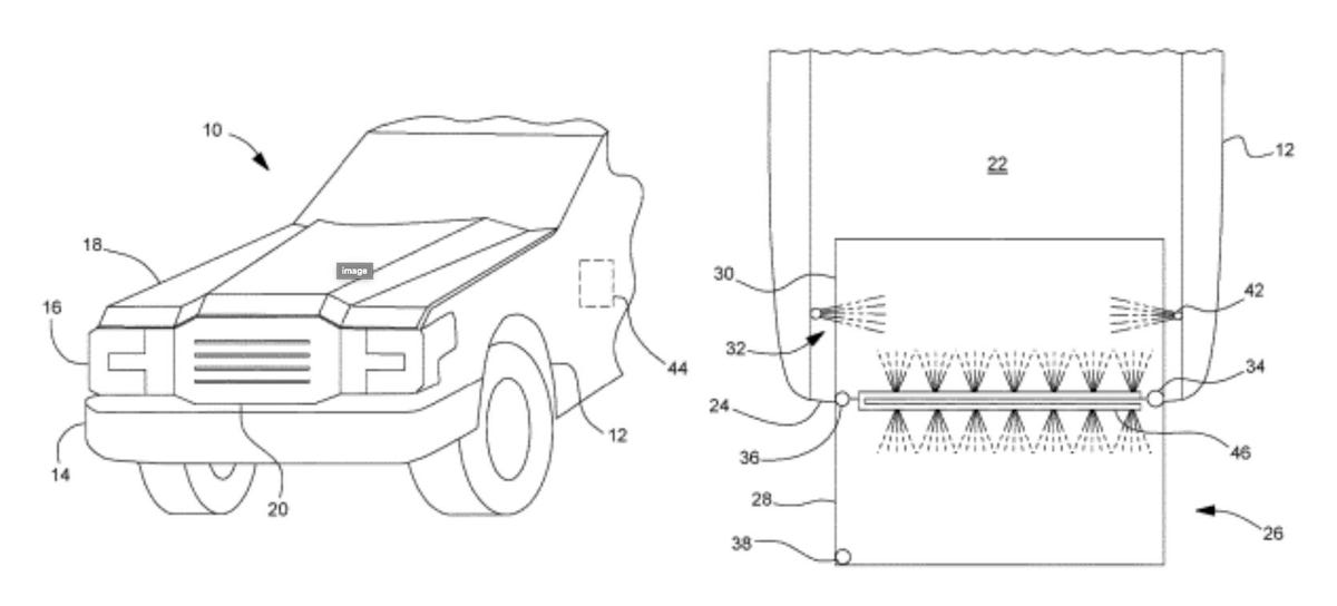 Ford F-150 electric frunk patent application image
