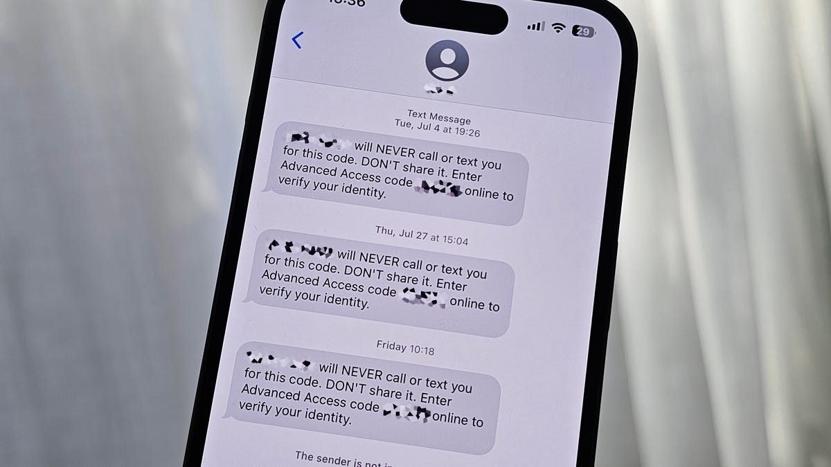 Text message verification codes on iPhone