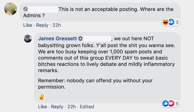 James Gressett admin post