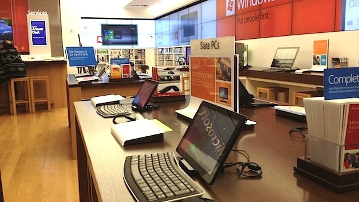 Microsoft Store in Century City, Calif.  Finding a local Microsoft Store will be a challenge for hands-on consumers looking to try out the Surface tablet