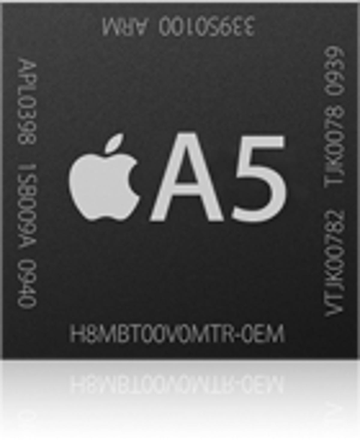 Apple's A5 processor, the first dual-core processor to come in an iPhone.