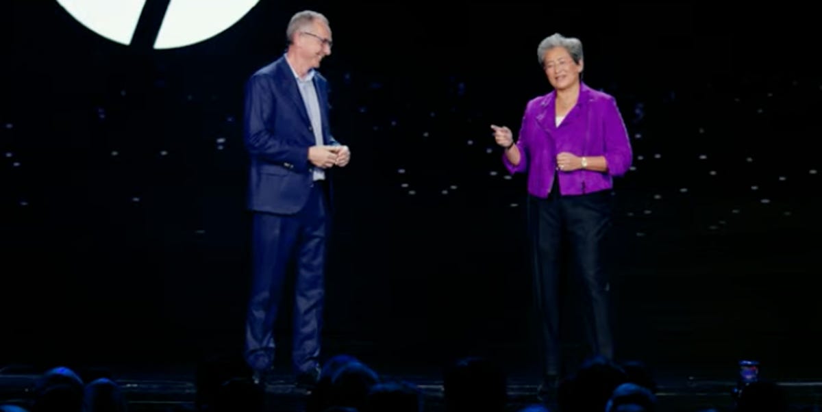 HP CEO Enrique Lores joins AMD CEO Dr. Lisa Su during her CES keynote.