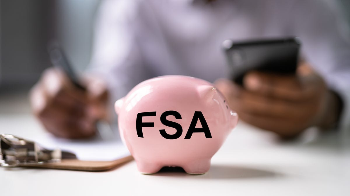 Piggy bank labeled FSA