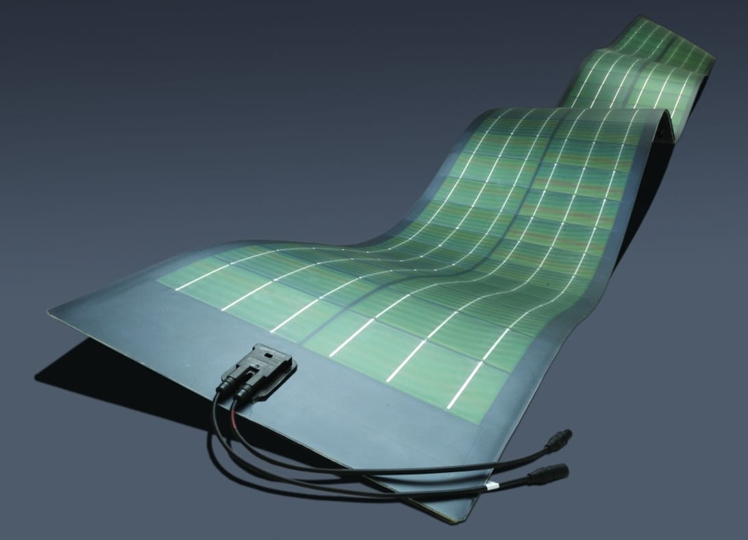 Global Solar's solar modules use thin-film solar cells and can be attached to flat roofs without racking.