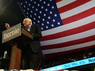 <p>Democratic presidential candidate Bernie Sanders speaks to a crowd at the University of Minnesota.&nbsp;</p>