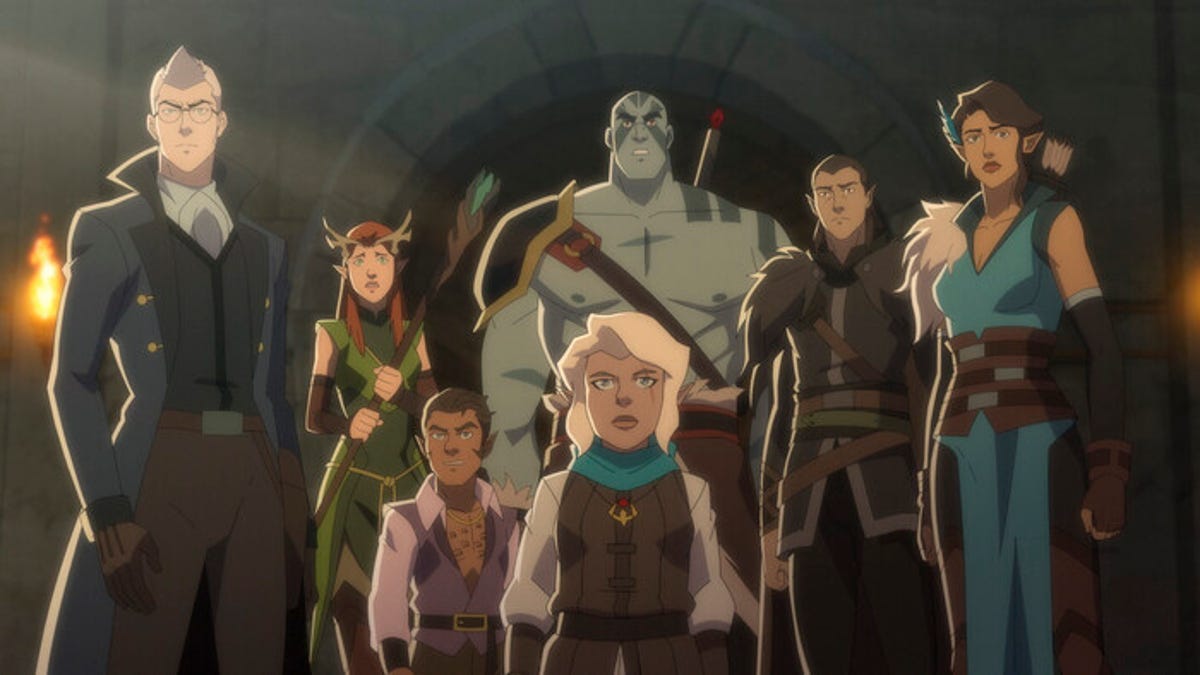 Several characters stand together in The Legend of Vox Machina.