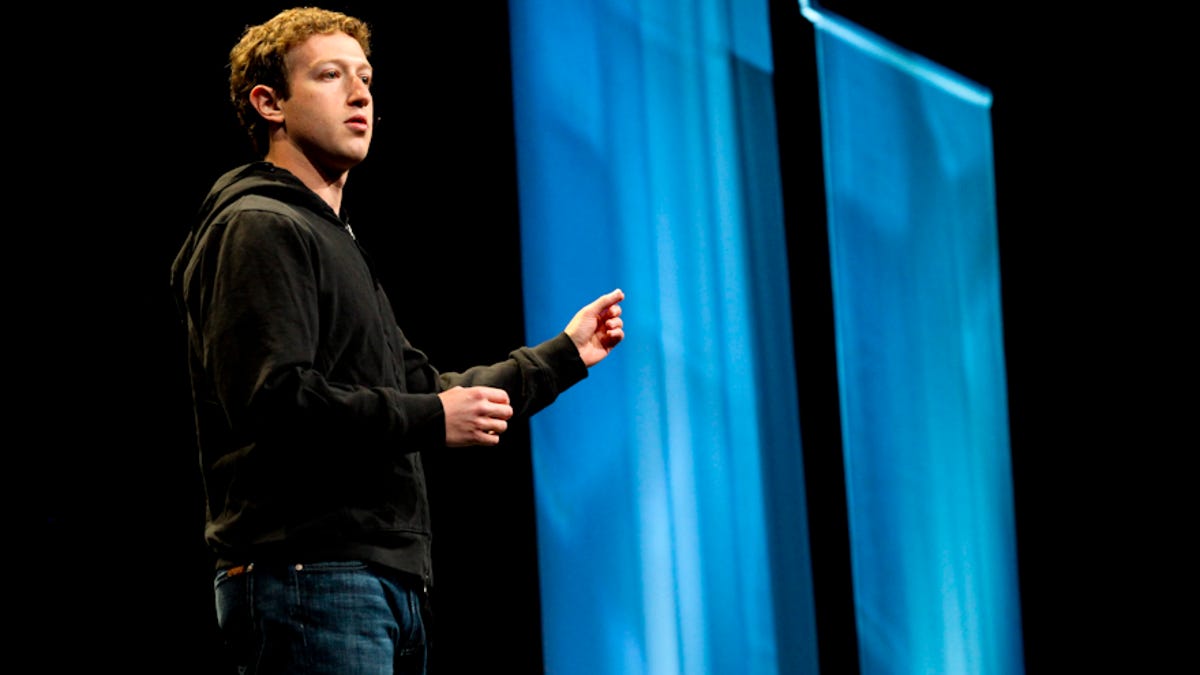 Facebook CEO Mark Zuckerberg onstage at the F8 conference.