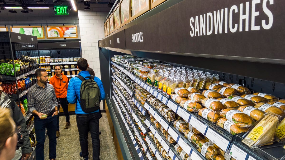 Shopping at the Amazon Go store in San Francisco