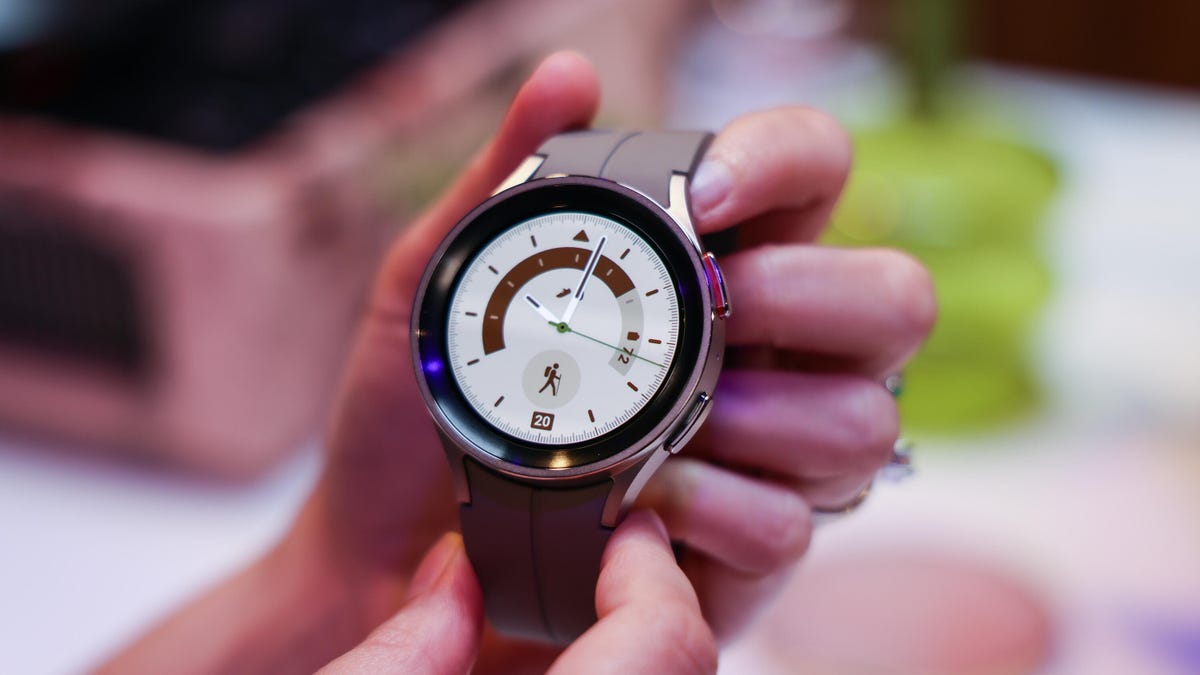 Samsung Galaxy Watch 5 Pro held in hands