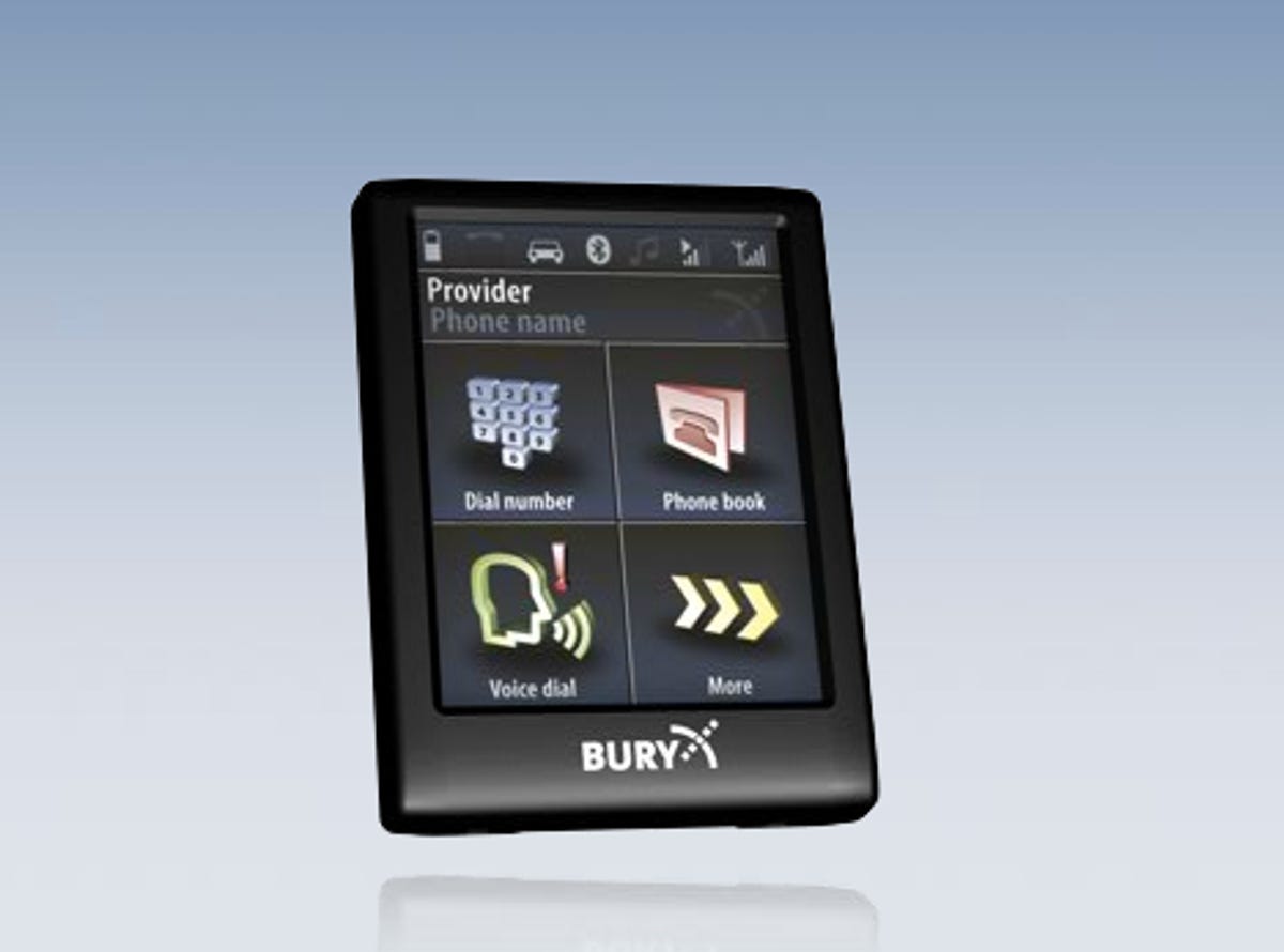 The Bury CC 9060 IQ voice-activated Bluetooth device with touch-screen.
