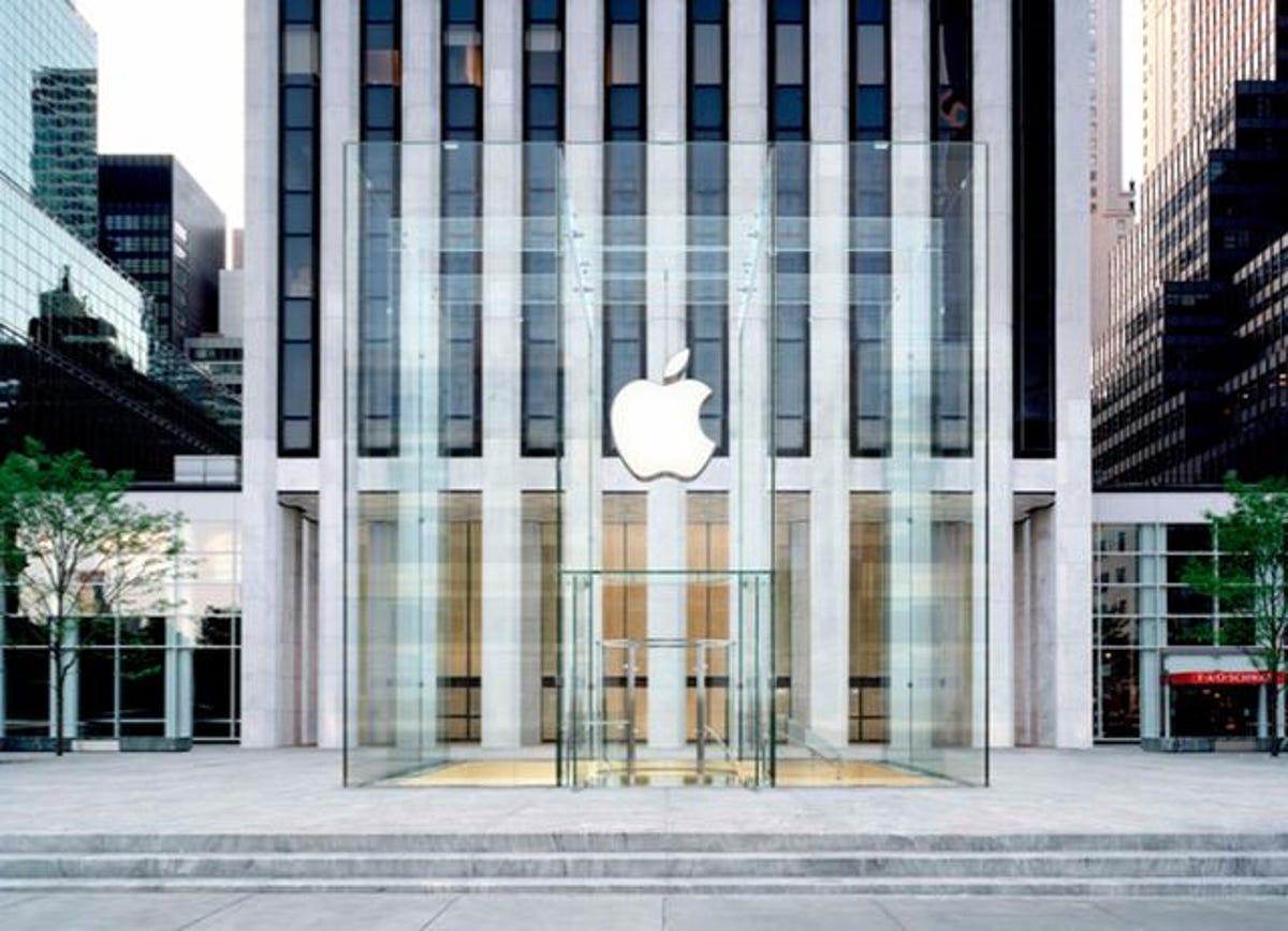 A rendering of what Apple's Fifth Ave. retail store will look like when Apple's done with its construction.