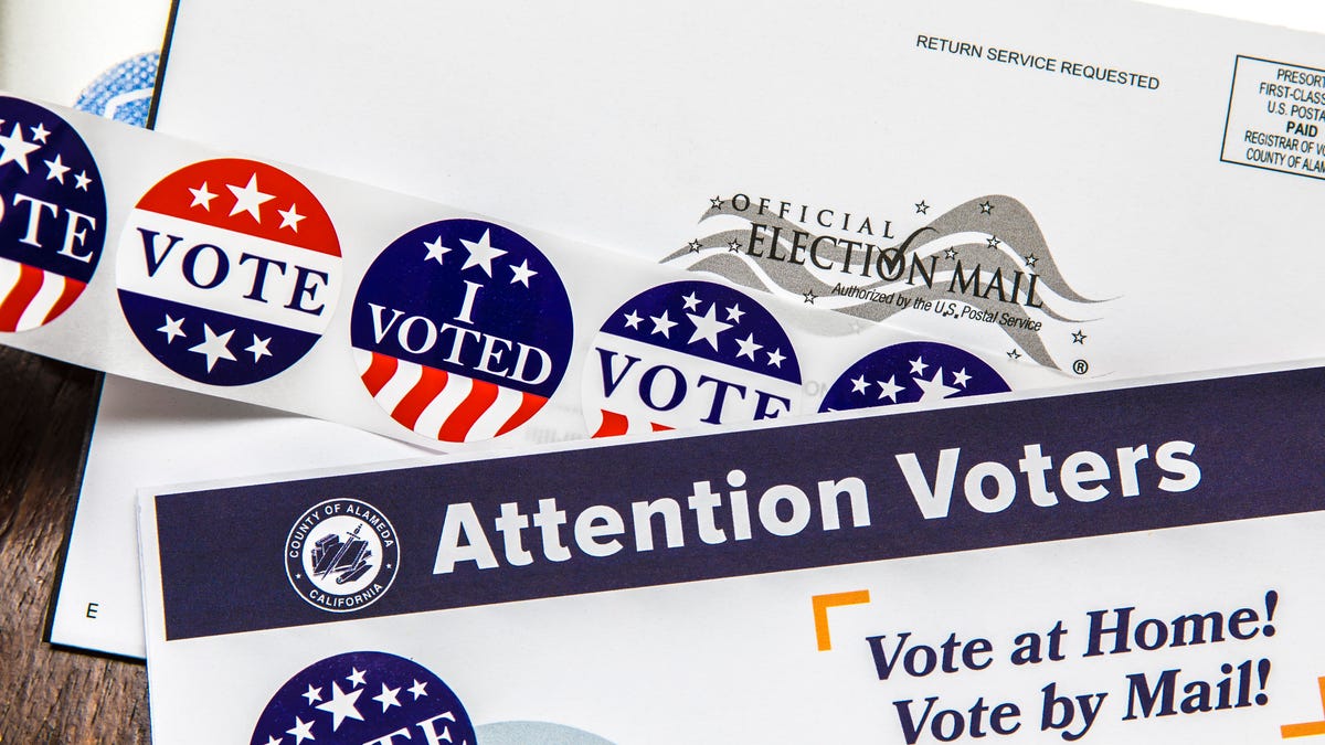 Voting information documents and "I voted" stickers