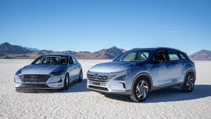 Hyundai Sonata Hybrid and Nexo fuel cell land-speed record attempt