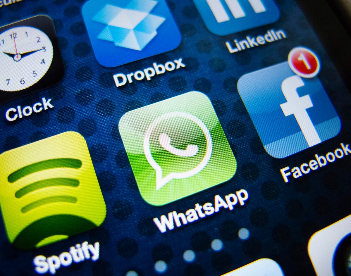 iPhone smart phone showing WhatsApp social media app