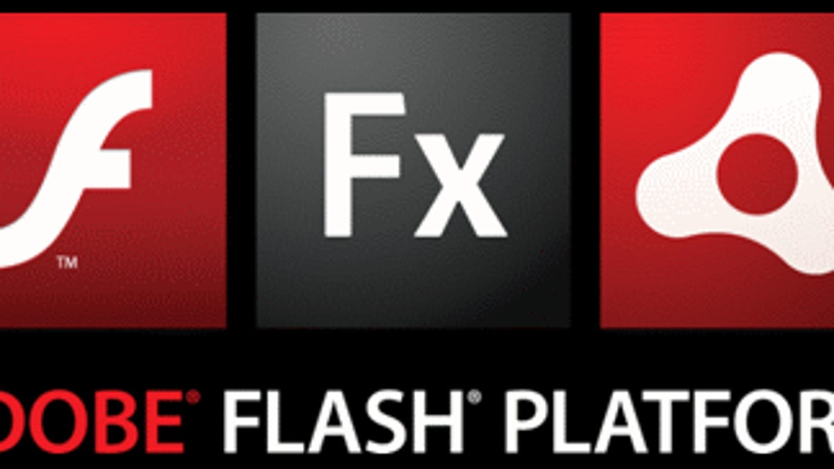 Adobe's Flash, Flex, AIR logos