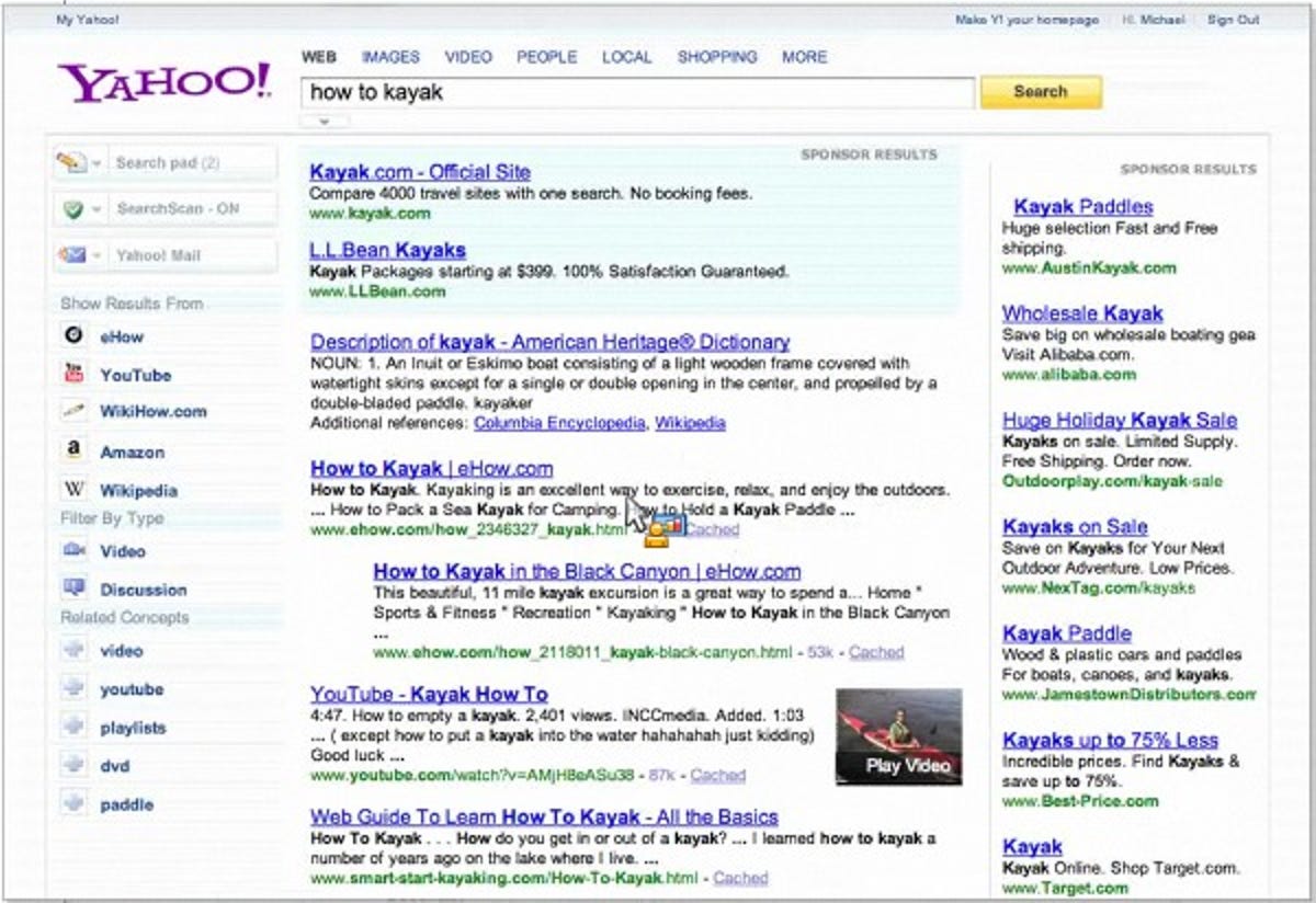 Yahoo plans to make its search pages more like its main page.