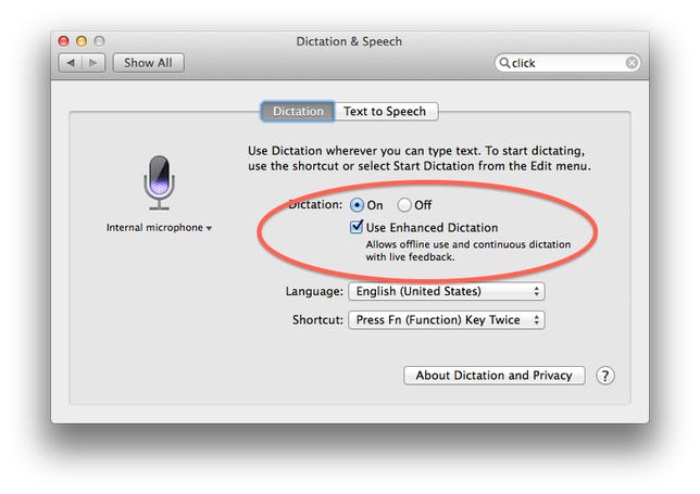 Enhanced Dictation in OS X Mavericks