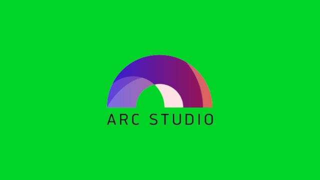 Arc Studio Pro logo on a green back ground