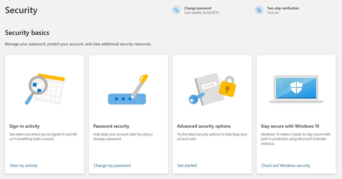 Microsoft account advanced security