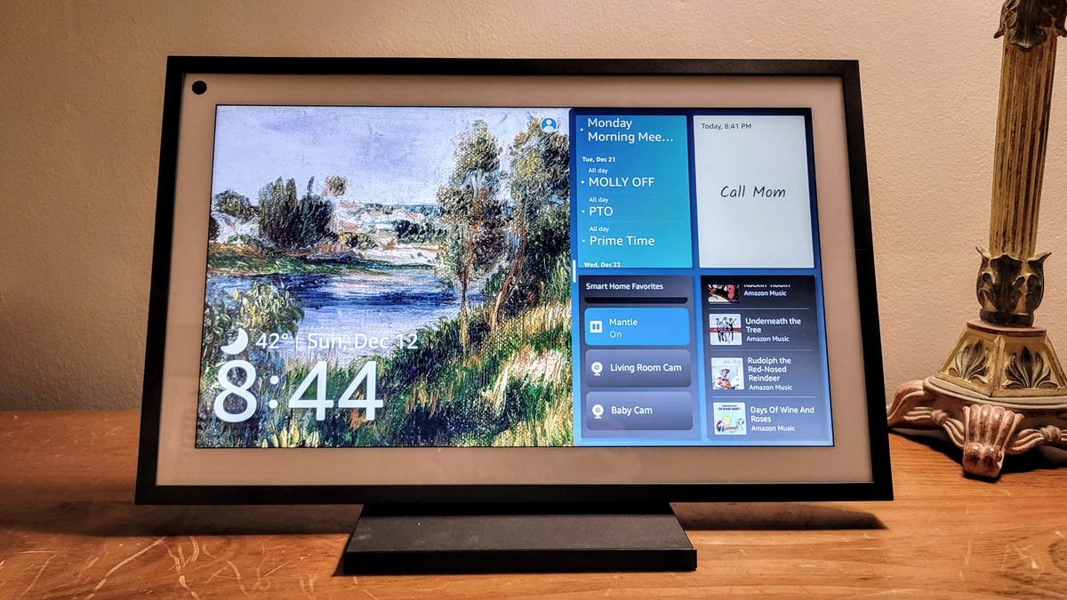 Front view of an Amazon Echo Show 15