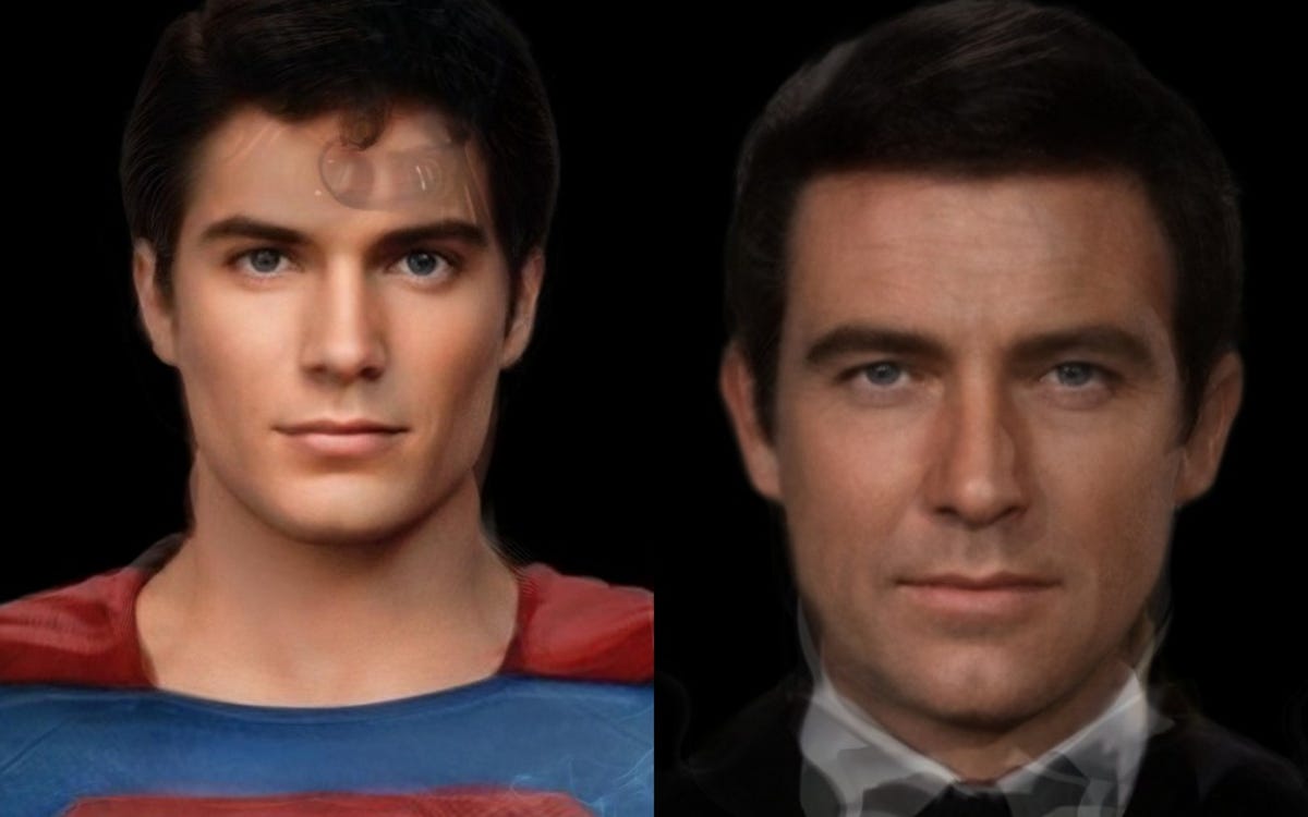 Superman and James Bond morphs