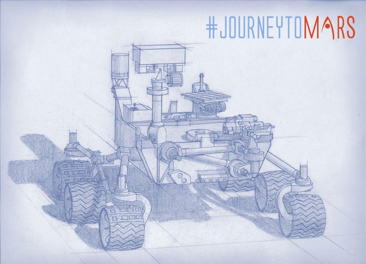 Mars 2020 rover drawing