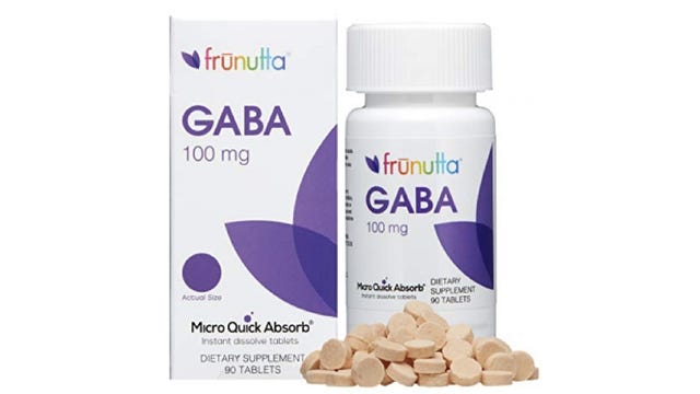 Packaging of Frunutta GABA tablet supplements