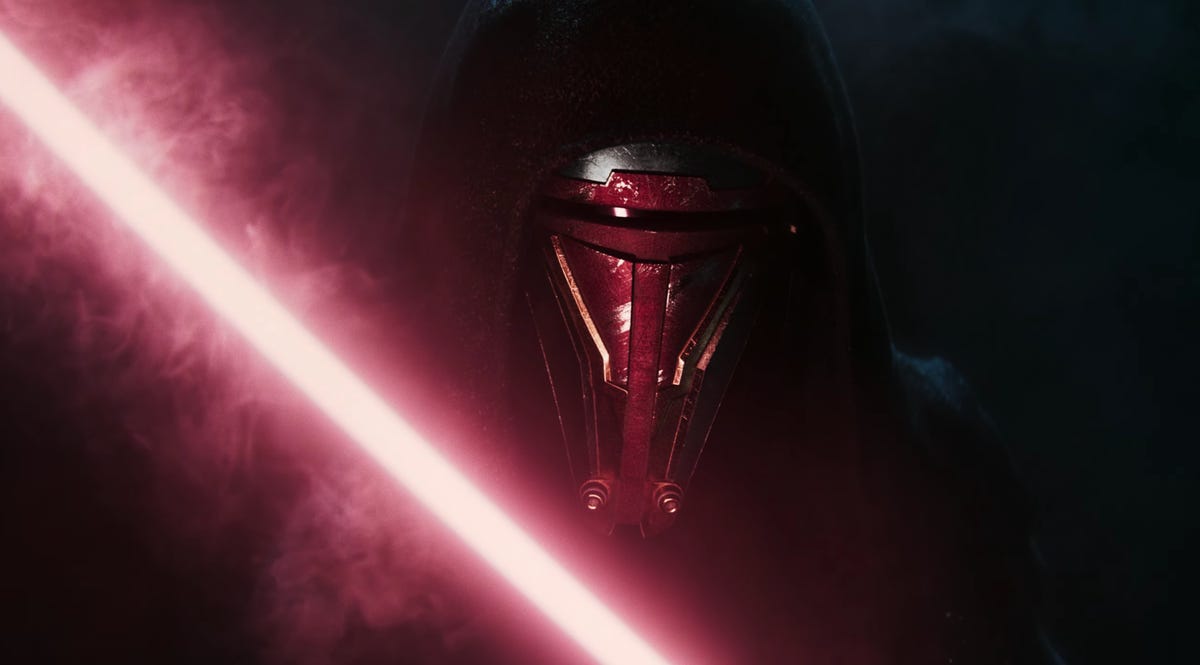 Darth Revan with a red lightsaber.