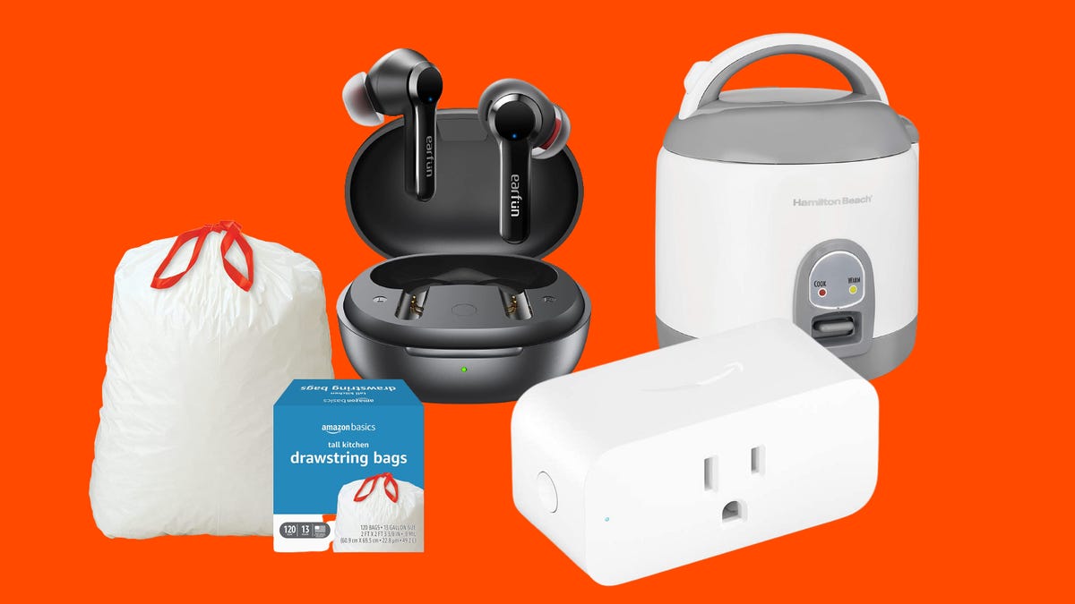 Garbage bags, earbuds, a smart plug and a rice cooker