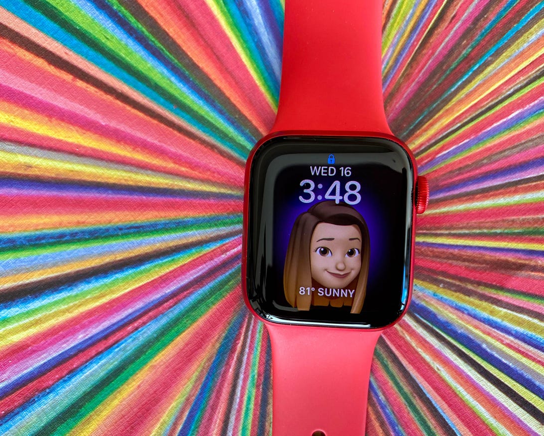 Apple Watch showing an animated face
