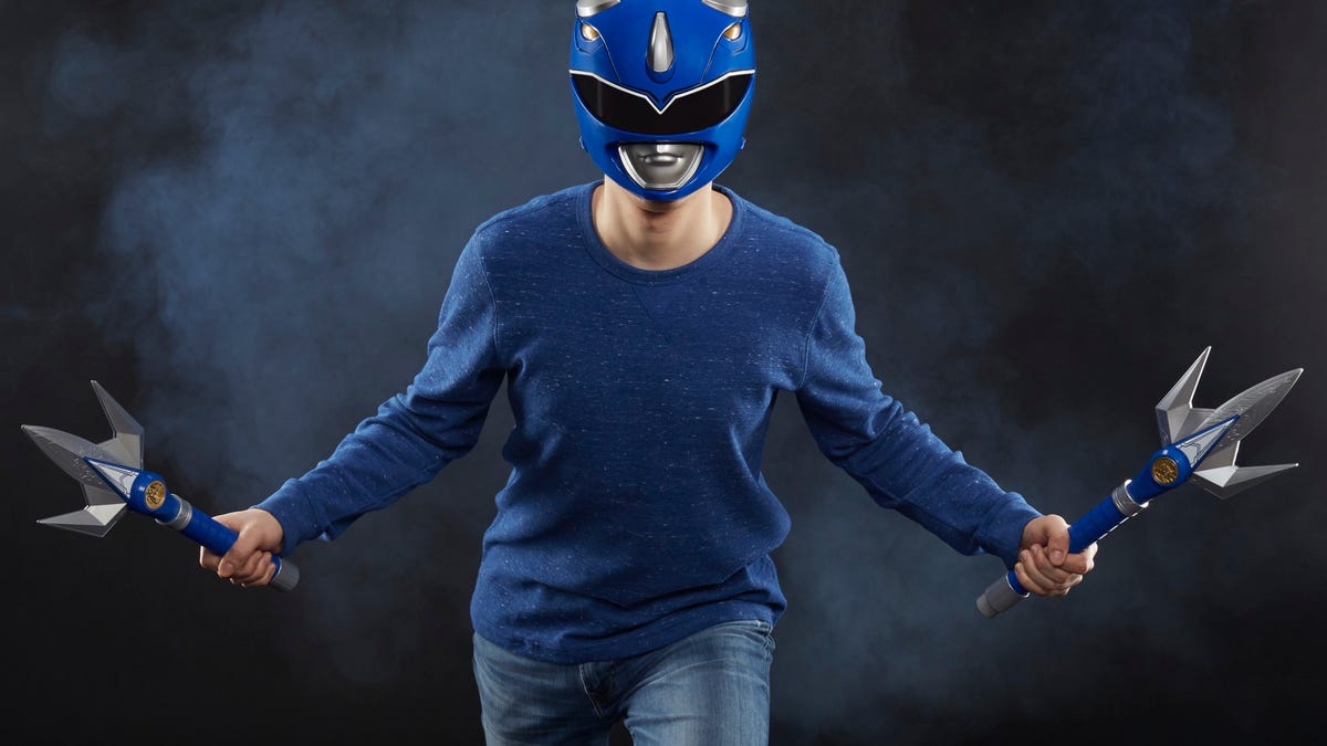 Power Rangers Blue Ranger Helmet with Power Lance
