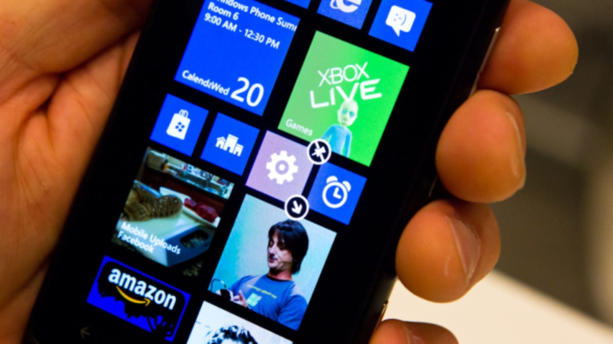 The new Windows Phone 8 start screen.