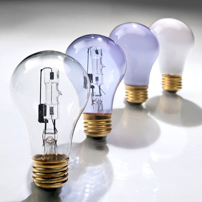 Halogens in the shape of a traditional bulb can be about 20 percent more efficient than incandescent lighting.