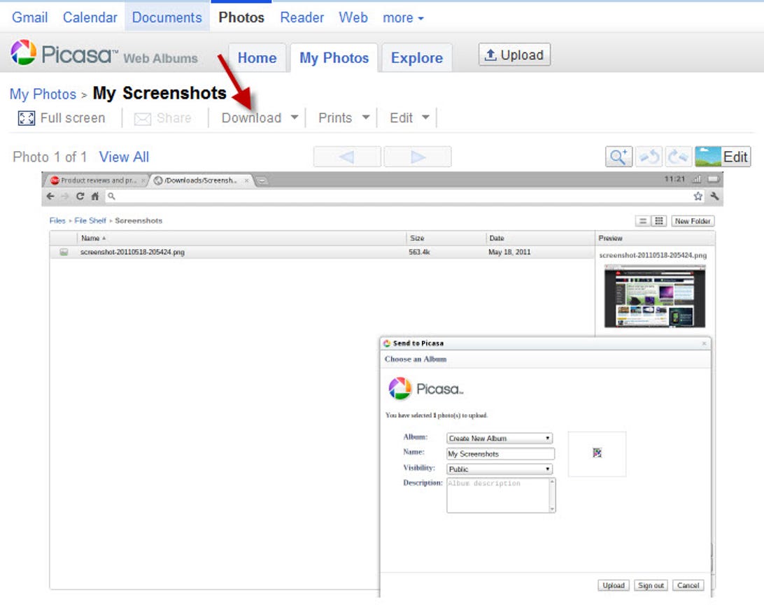 Chrome OS screenshot download