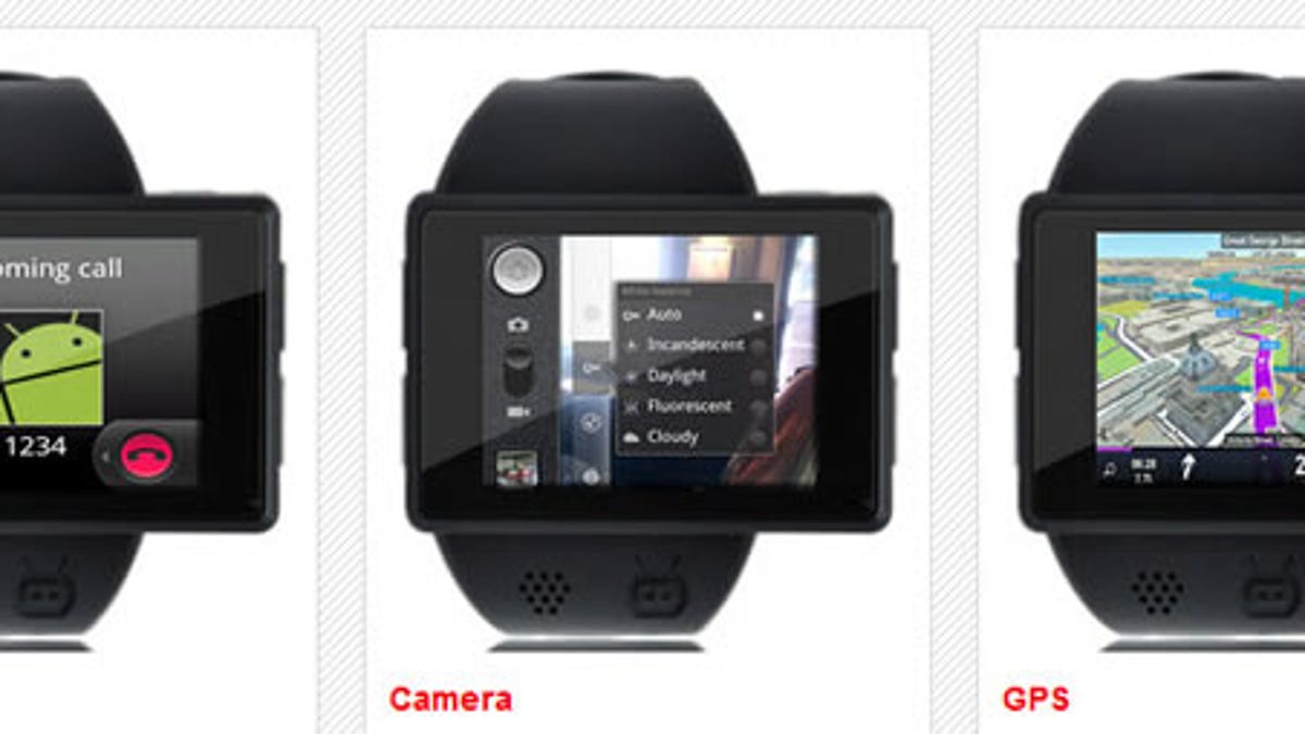 The Androidly smartwatch is part phone, part camera, and part GPS.