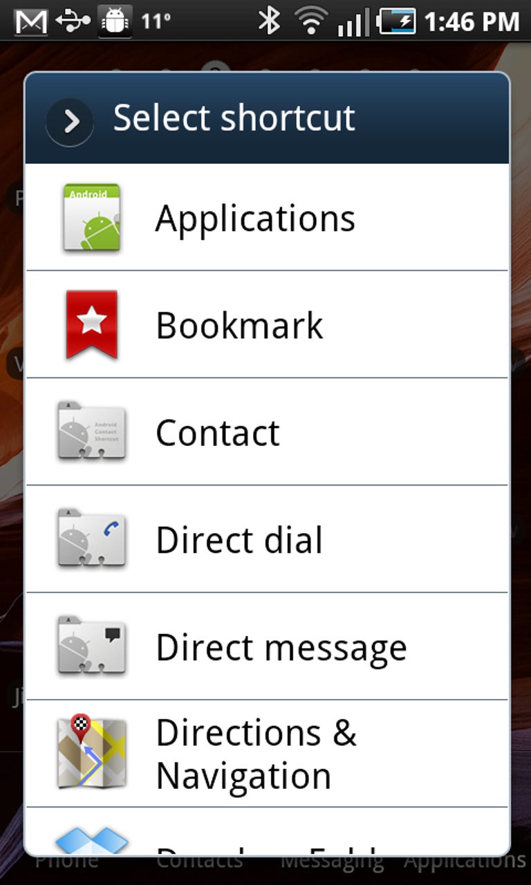 Android Select shortcut