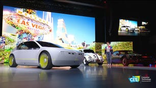 BMW's Dee car with personality on stage with Hollywood's other famous cars, Herbie and KITT (from Knight Rider).