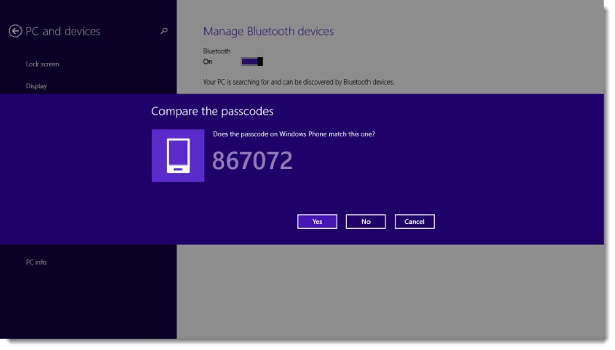Pair Windows PC to Windows Phone 8